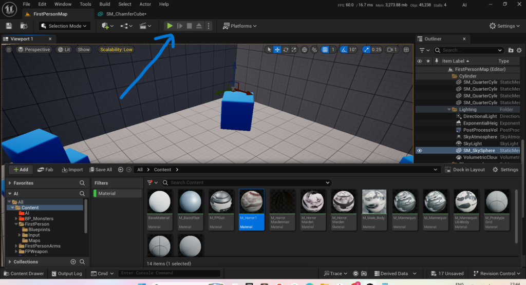 unreal engine 5 viewport play button