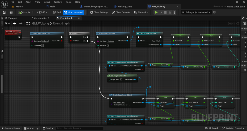 creating the save game custom event in the game mode