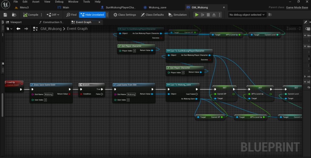 creating the Load game custom event in the game mode
