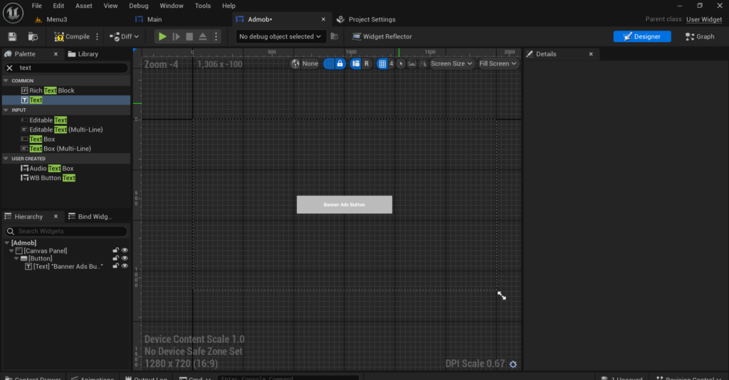 Showing a Banner Ad with Blueprint