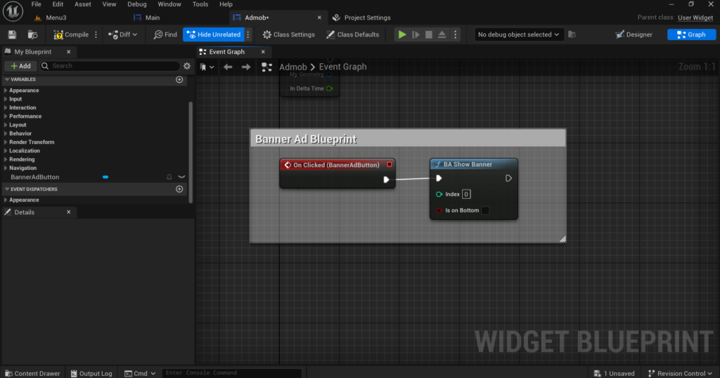 Showing a Banner Ad with Blueprint