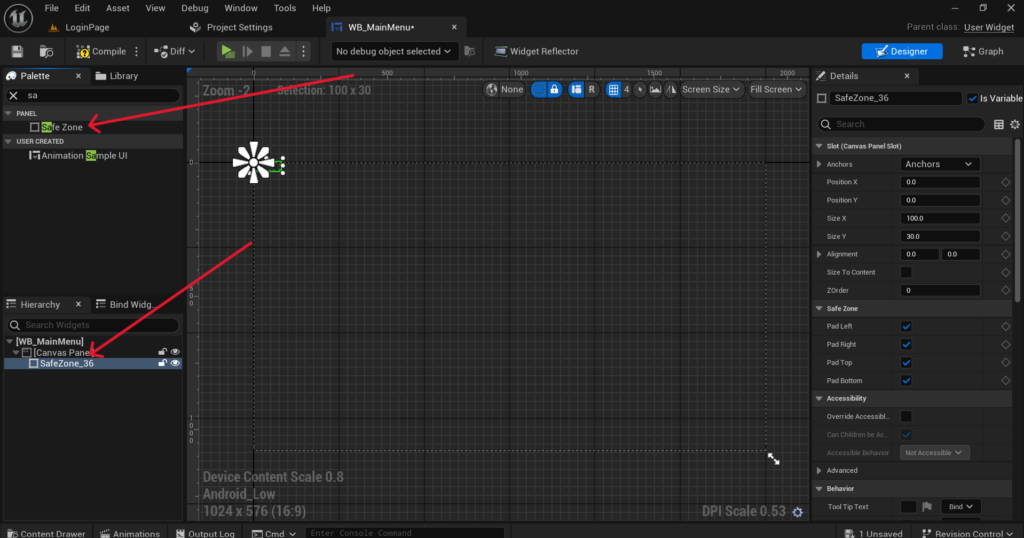 Wrap Your UI in a Safe Zone Widget