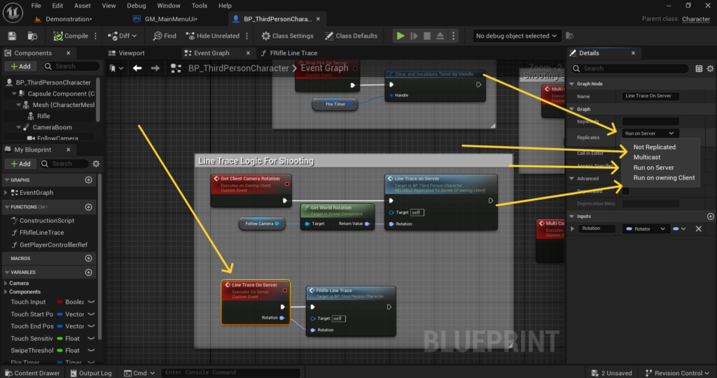 Use RPCs for Networked Events