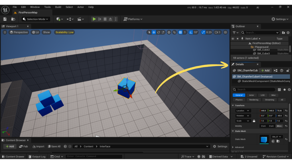 Unreal engine 5 details panel work and settings for beginners
