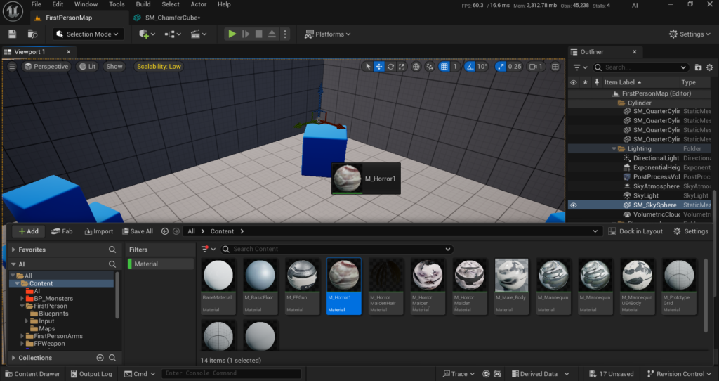how to add a material to the object in unreal engine 5