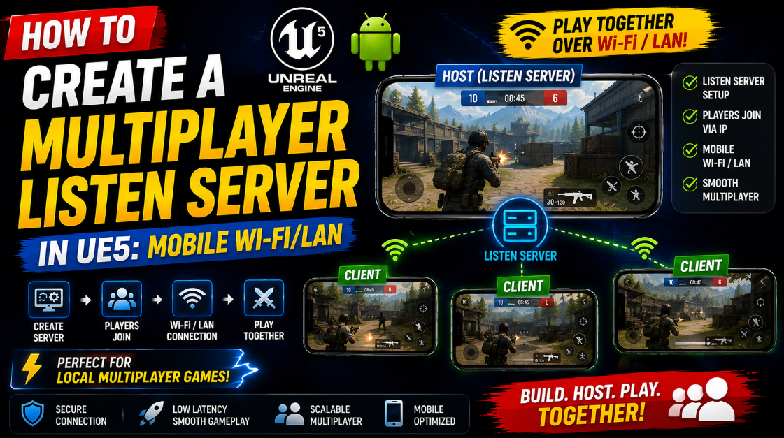 How to Create a Multiplayer Listen Server in UE5: Mobile Wi-Fi/LAN