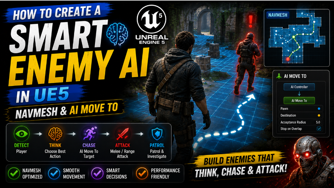 How to Create a Smart Enemy AI in UE5: NavMesh & AI Move To