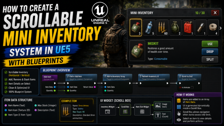 How to Create a Scrollable Mini Inventory System in UE5 with Blueprints