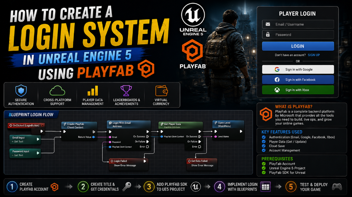 How to Create a Login System in Unreal Engine 5 Using PlayFab