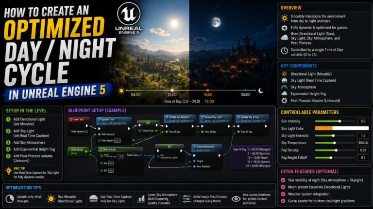 How to Create an Optimized Day/Night Cycle in UE5