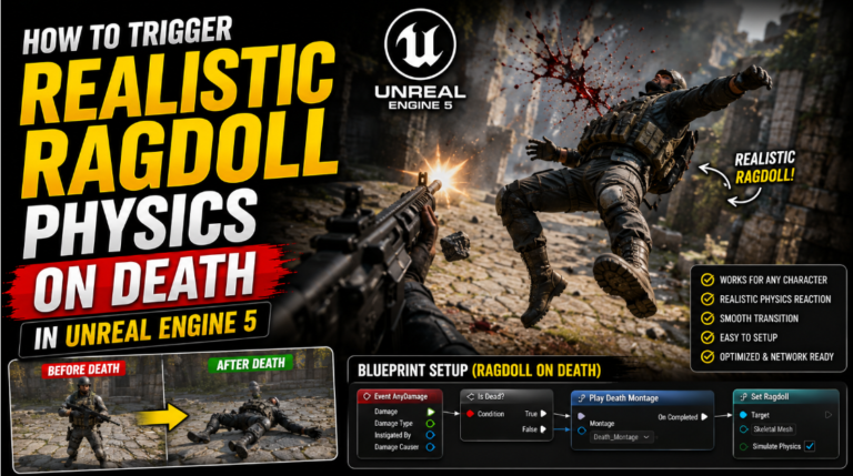 How to Trigger Realistic Ragdoll Physics on Death in UE5