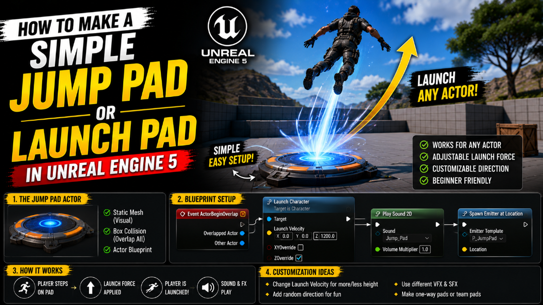 How To Make a Simple Jump Pad or Launch Pad in Unreal Engine 5