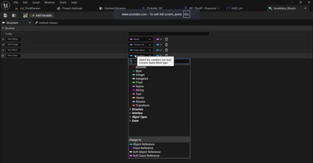 Create the Inventory Data Structure