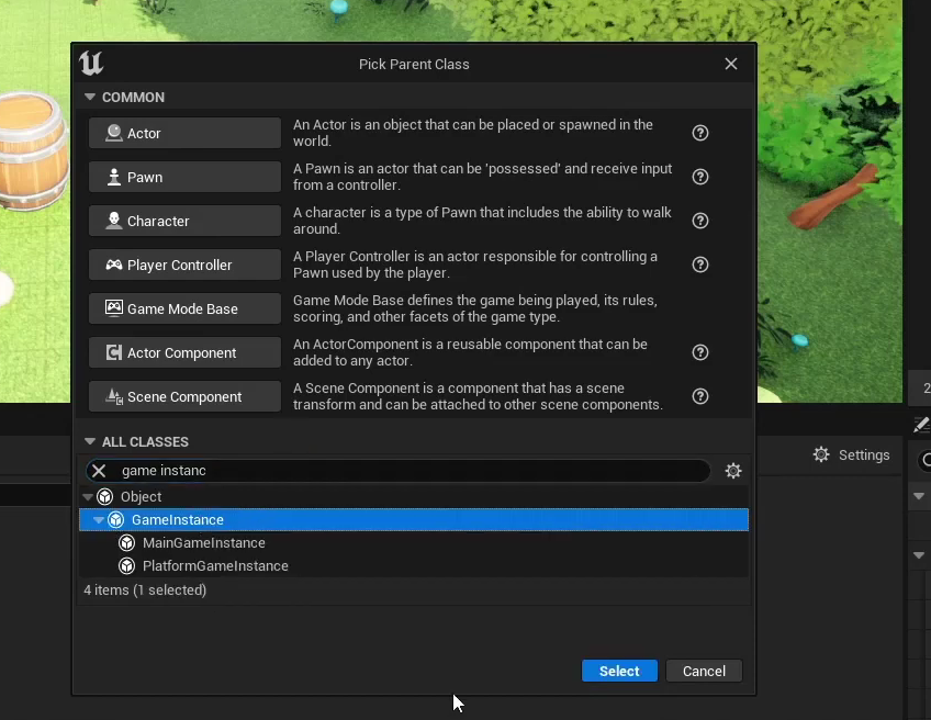 Create and Configure a Game Instance