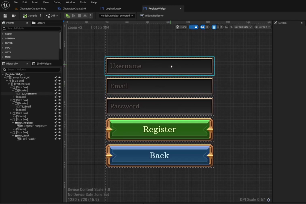 Build the Register Widget