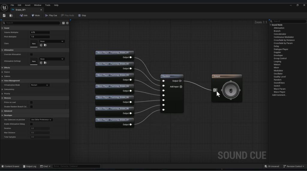 Set Up a Sound Cue for Each Surface