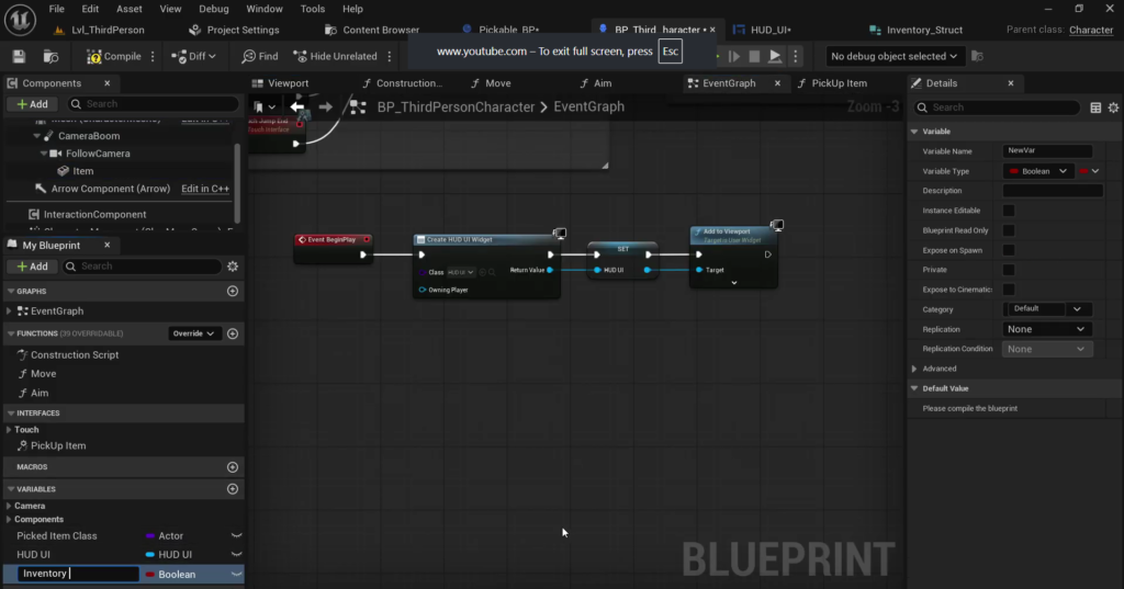 Add the Widget to the Player's Screen